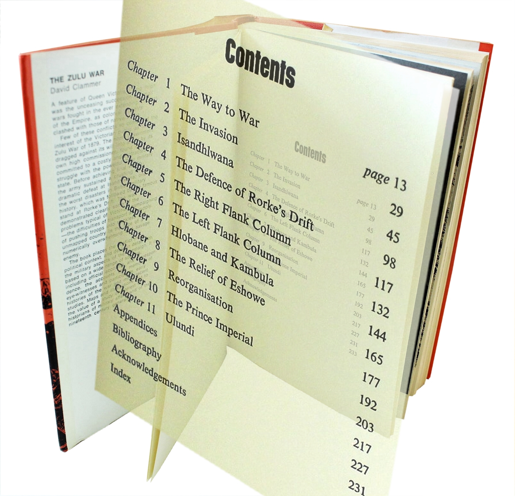 Book The Zulu War by David Clammer list of Contents