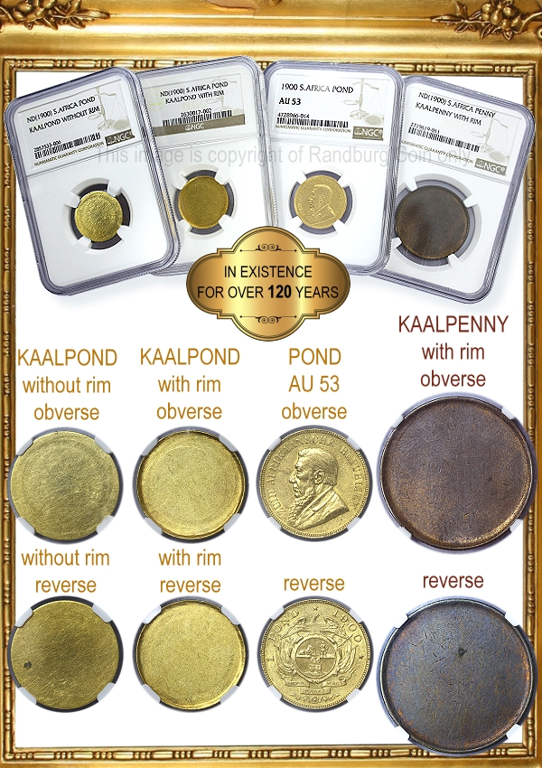1900 Gold ZAR Kaalpond Rimless and Rim Pond and Kaalpenny Slabbed and Graded Coin Collection aa