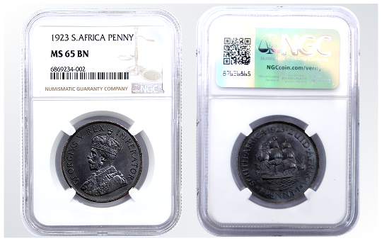 1923 Penny MS65 BN Union of South Africa
