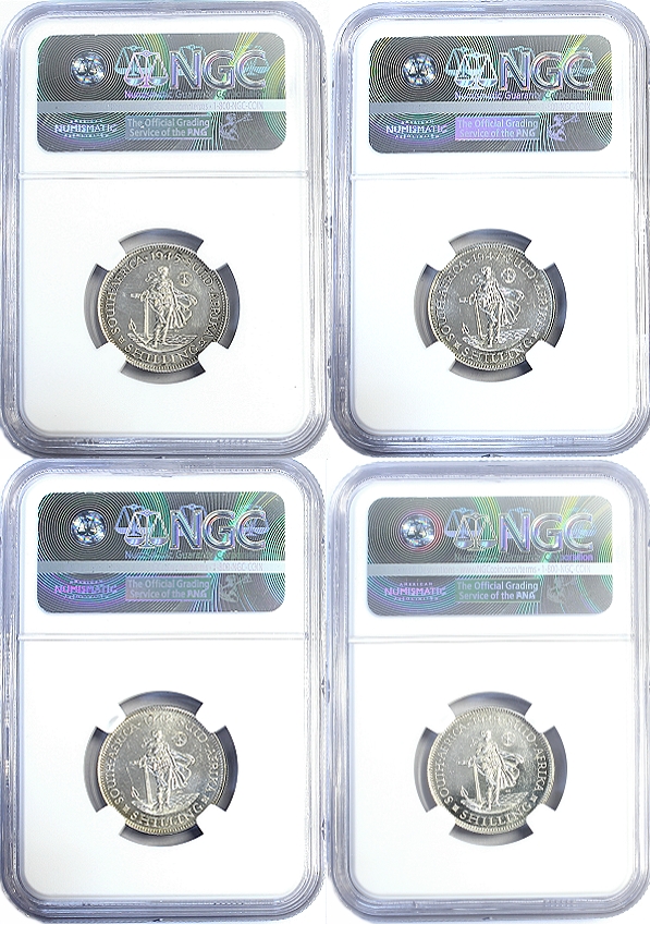 1945 47 48 49 1 Shilling Union Period of South Africa coinage rev