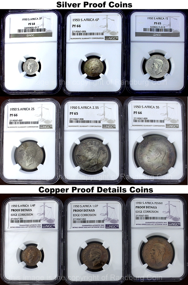 1950 Union of South Africa 9 Coin Proof Set Graded includes Proof Details Coppers ob