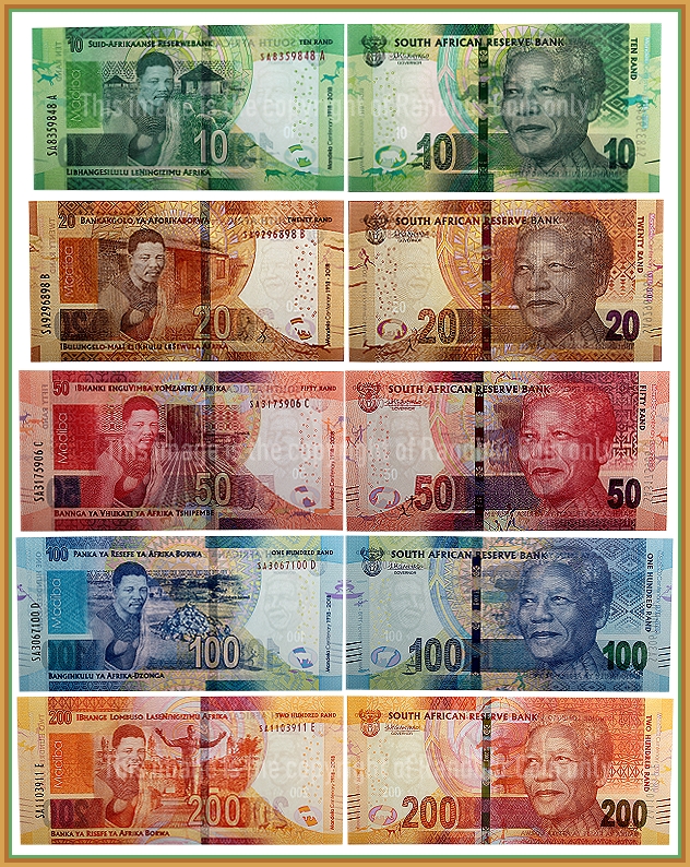 2018 Mandela Centenary 1918 to 2018 SA Serial numbered Special Edition Banknote Set