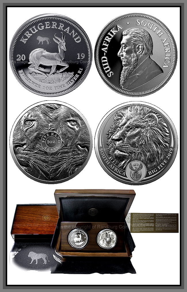 2019 1oz Silver KR Lion Privy Mark and 1oz Silver Lion Combo Set