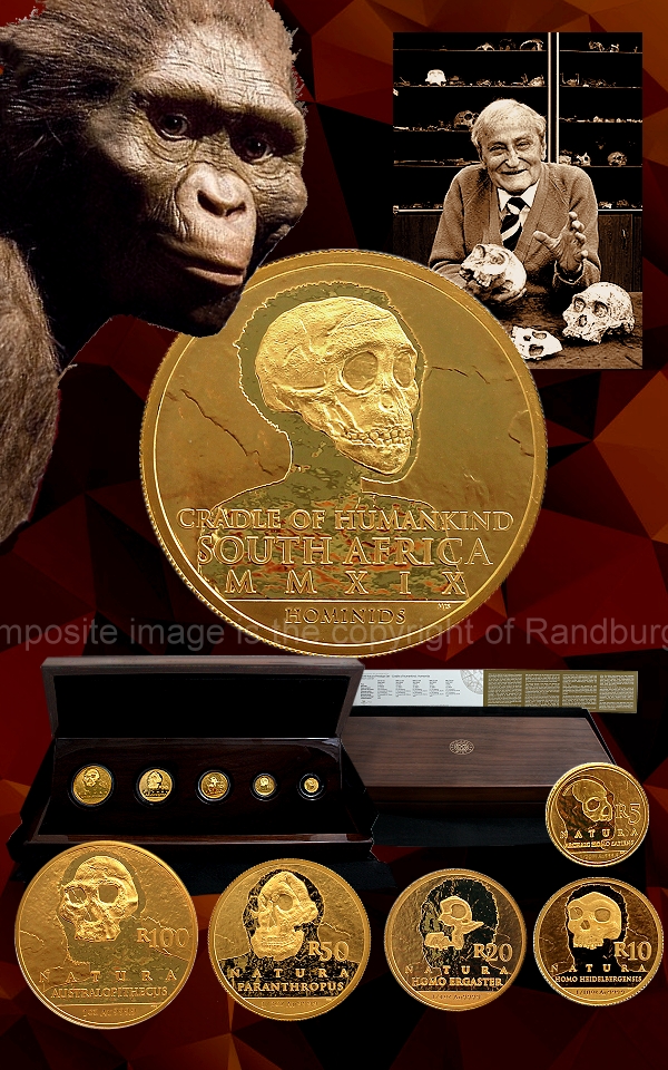 2019 Gold 24ct Proof Natura Prestige Cradle of Humankind 5 coin Set a
