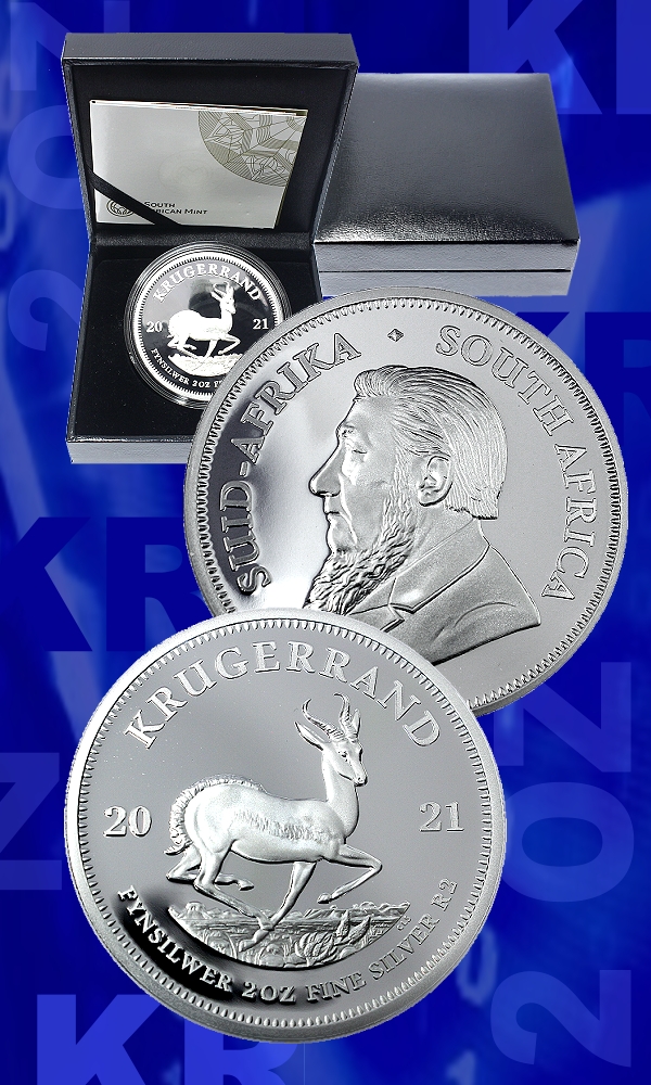 2021 2oz Fine Silver Proof Krugerrand