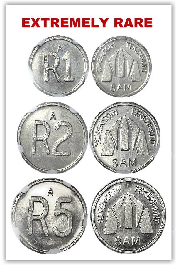 Republic of South Africa RARE MS64 Pattern Small A Set R1 R2 R5 Slabbed aa