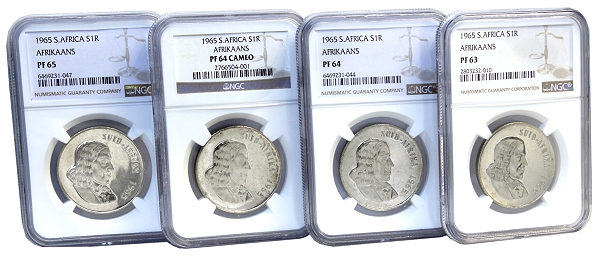 1965 Silver Proof R1 Afrikaans Legend Various Grades ob