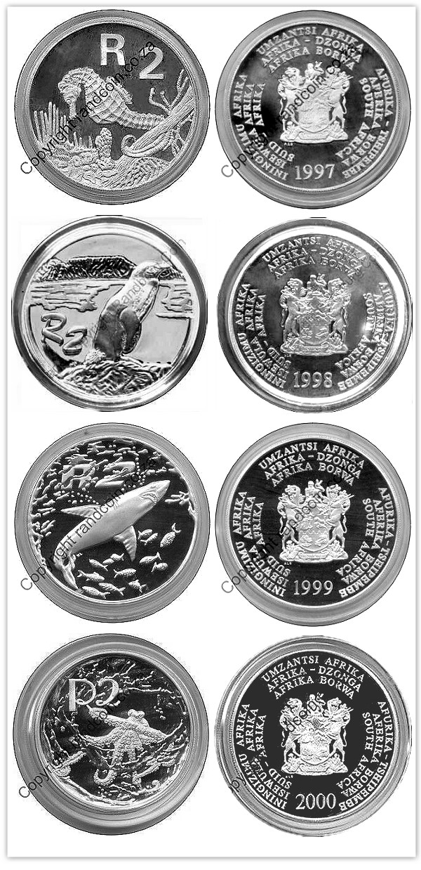 1997 to 2000 R2 Proof Silver Marine Series Coins