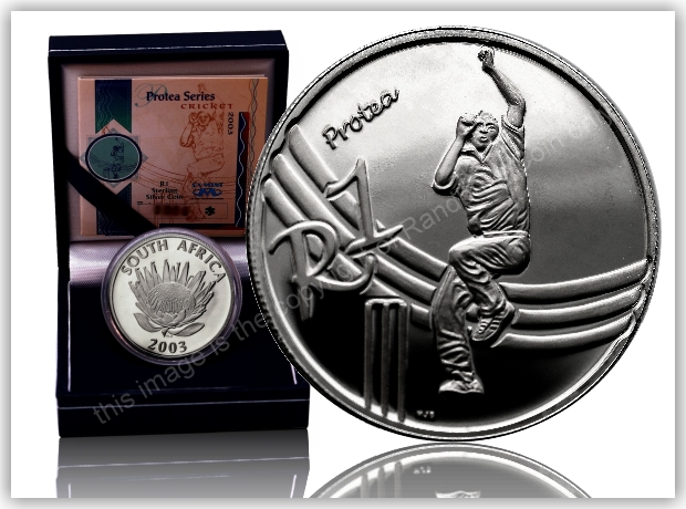 2003_R1_Proof_15gram_Sterling_Silver_Protea_Series_Cricket_coin