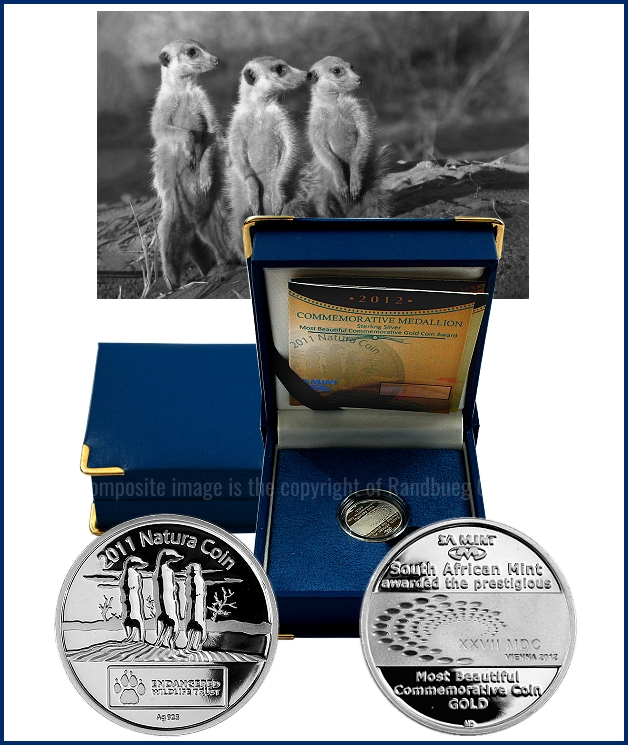 2011 Sterling Silver 1.414gram Tickey Commemorating the Worlds Most Beautiful Gold Meerkat Coin Award