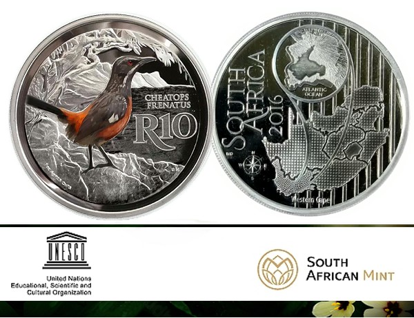 2016 Silver R10 Colour Crown Series Man and The Biosphere Cape Rock Jumper coin a