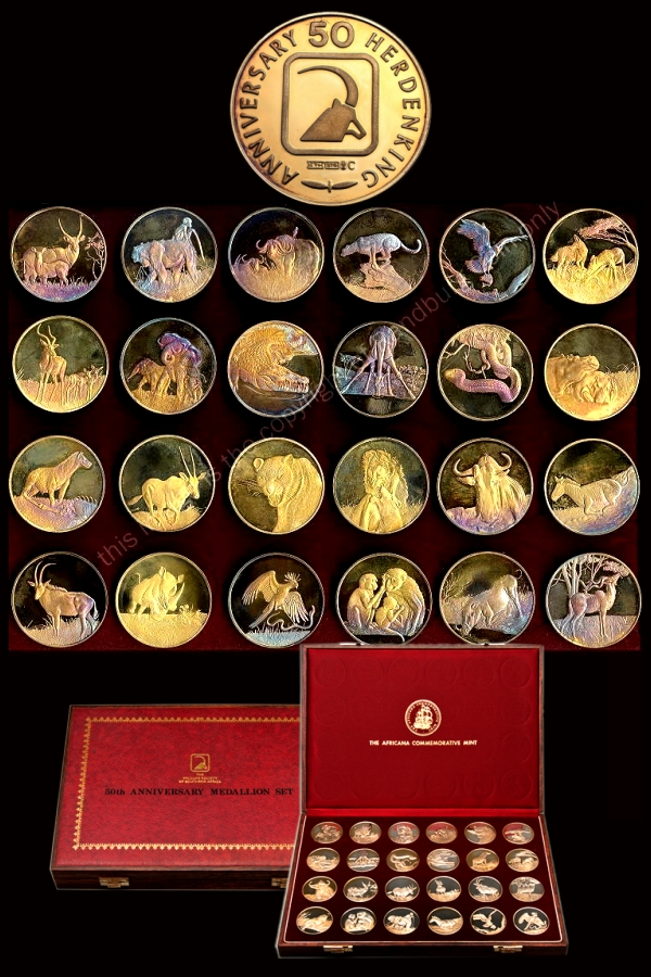 SA Wildlife Society 50th Anniversary Medallion Set aaa
