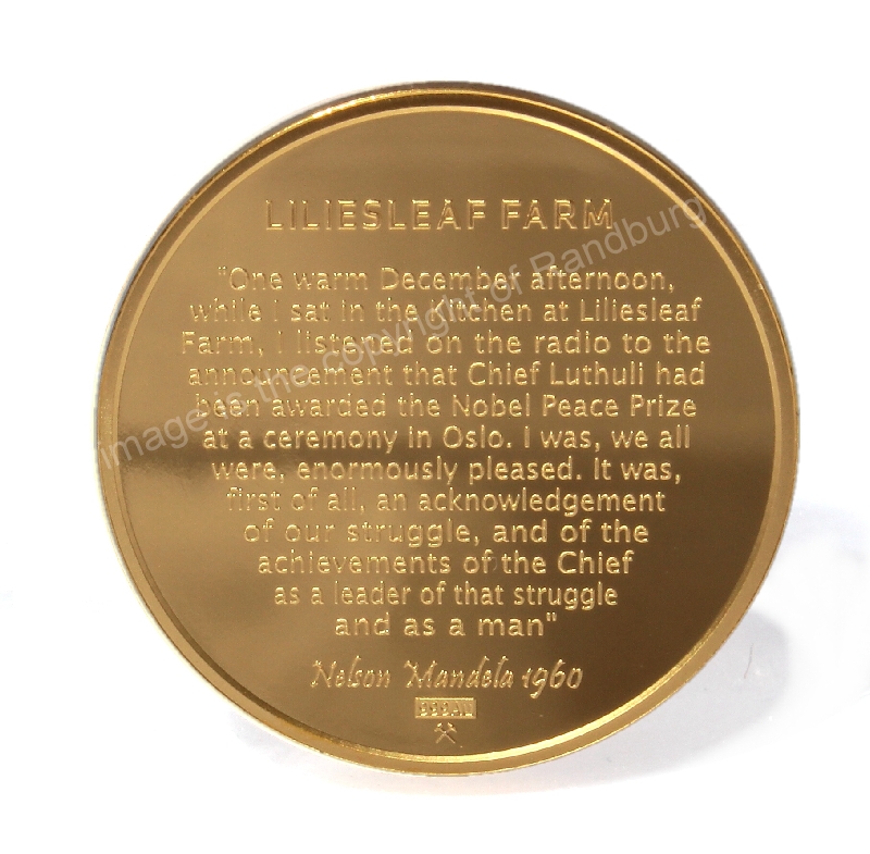 2011 Norway SA Luthuli Anniversary 1960 to 2010 Set Gold Mandela Half oz medal rev