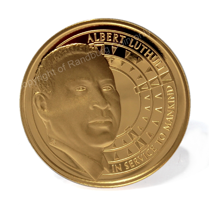 2011 Norway SA Luthuli Anniversary 1960 to 2010 Set Luthuli Half oz medal ob open box