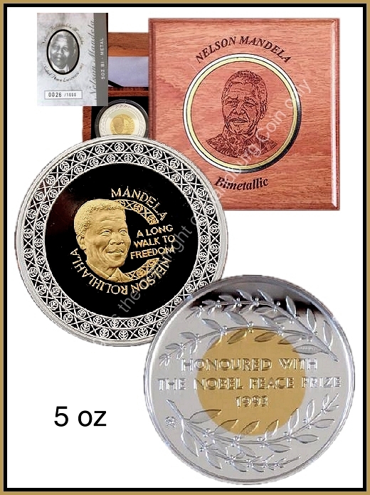 2012 Bimetal 5oz Mandela Long Walk to Freedom Mint Norway