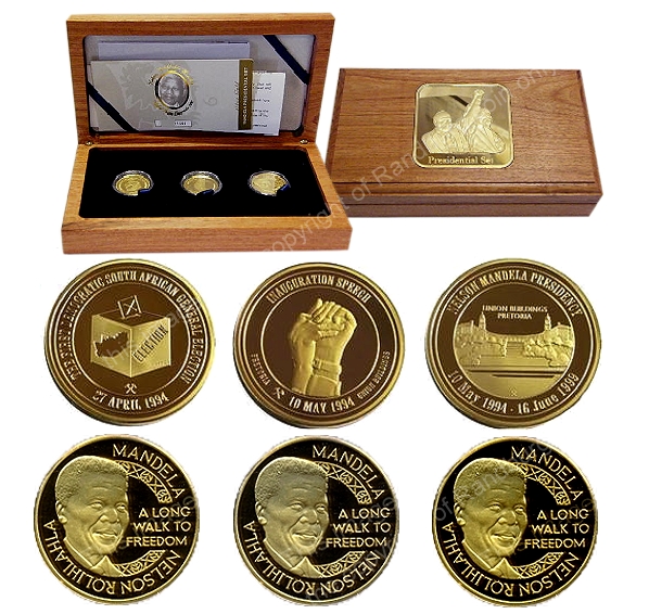 2013 Mandela Gold Proof Quarter oz Mandela Presidential Set Medallion Mint Norway
