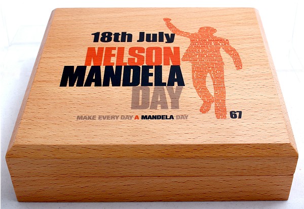2015 Gold One Half Quarter and Tenth oz Mandela Day 67 Mint Mark 4 Coin Set box