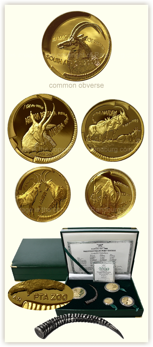 2000 Gold Natura Prestige Collectors Set 1oz Half Quarter oz Tenth oz