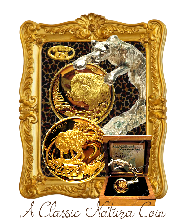 2002 Gold Proof 1oz Natura Launch Wild Cats of Africa Leopard Mint Marked Coin