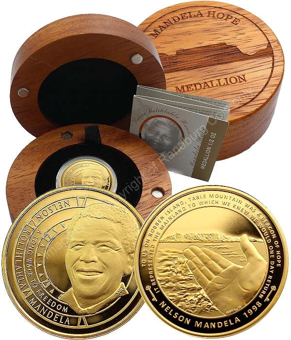 2015 Mandela Gold Half oz Mandela Hope medalllion