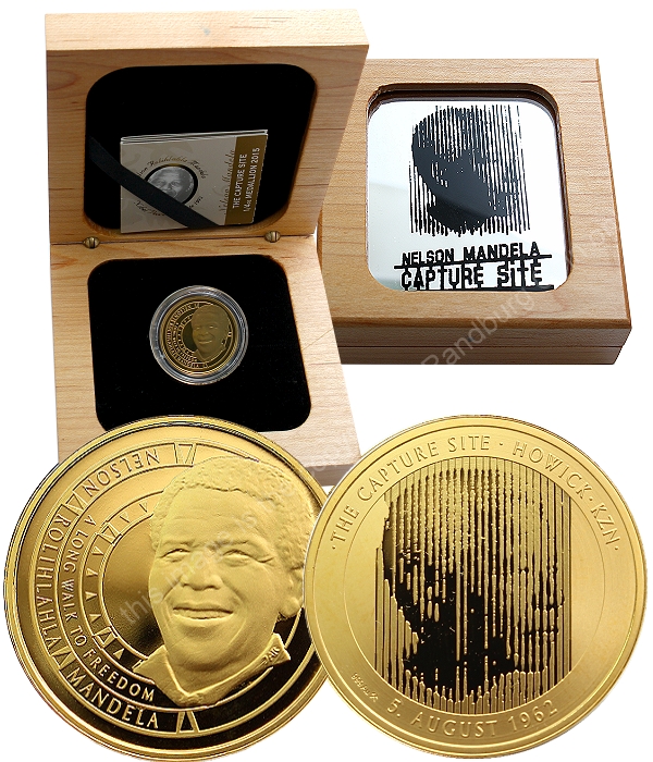 2015 Mandela Gold Quarter oz Capture Site medalllion