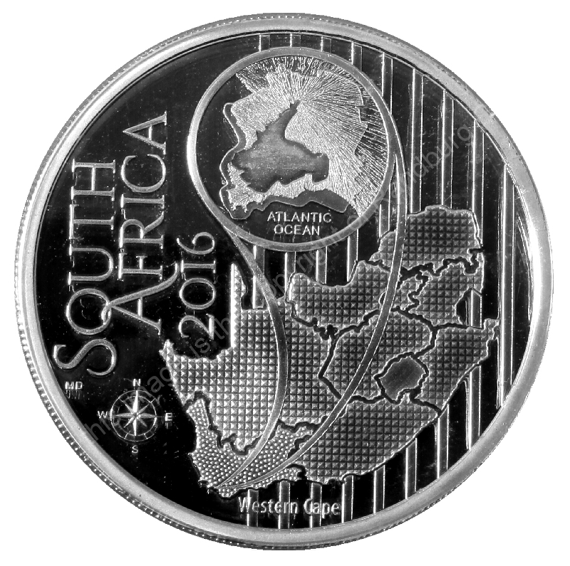 2016 R10 1oz Sterling Silver color Cape Rockjumper Kogelberg Biosphere coin ob