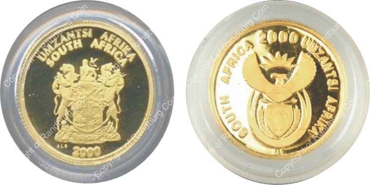 2000 Gold One Tenth Cultural Xhosa Both CoA Coins obx