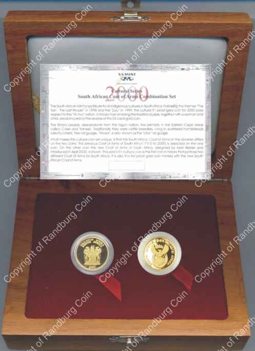 2000 Gold One Tenth Cultural Xhosa Both CoA box obx