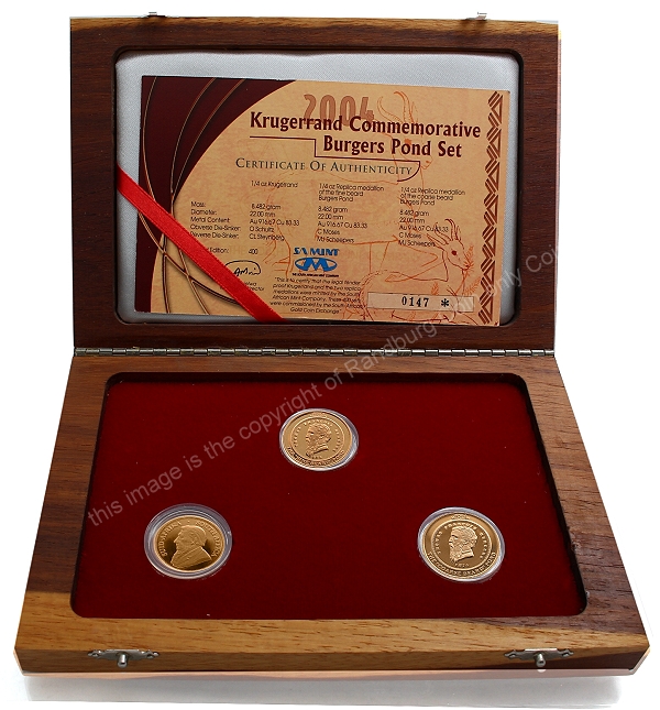 2004 Gold Quarter oz Burgers 130 Year Anniversary Coin Set open box