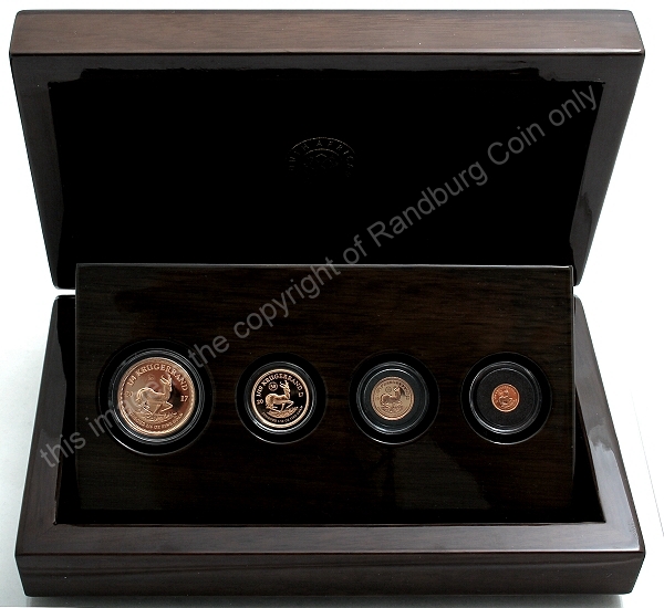 2017 Fractional Krugerrand 4 Coin Mint Marked Set open presentation case rev