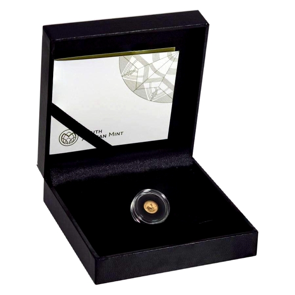 2018 Fiftieth oz Proof Gold Krugerrand open box rev