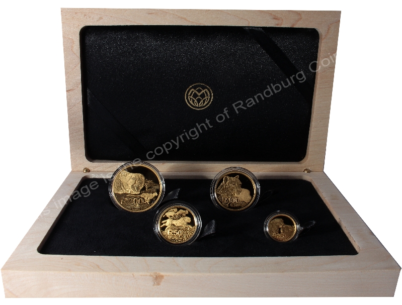 2016 Gold Big Cats Initiative Cheetah 4 coin Nat Geo Set box open