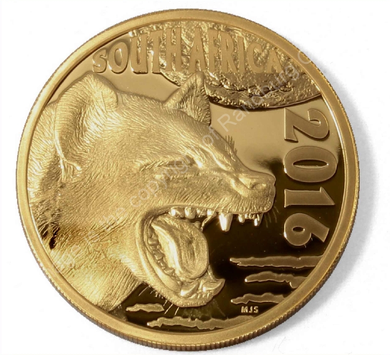 2016 1oz Gold Proof Natura Hyena Mintmark Launch Set coin ob