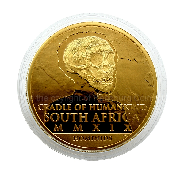 2019 1oz Gold R100 Cradle of Humankind Austrolopithecus Natura Launch Mintmarked Set coin ob