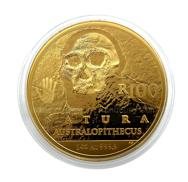 2019 1oz Gold R100 Cradle of Humankind Austrolopithecus Natura Launch Mintmarked Set coin rev