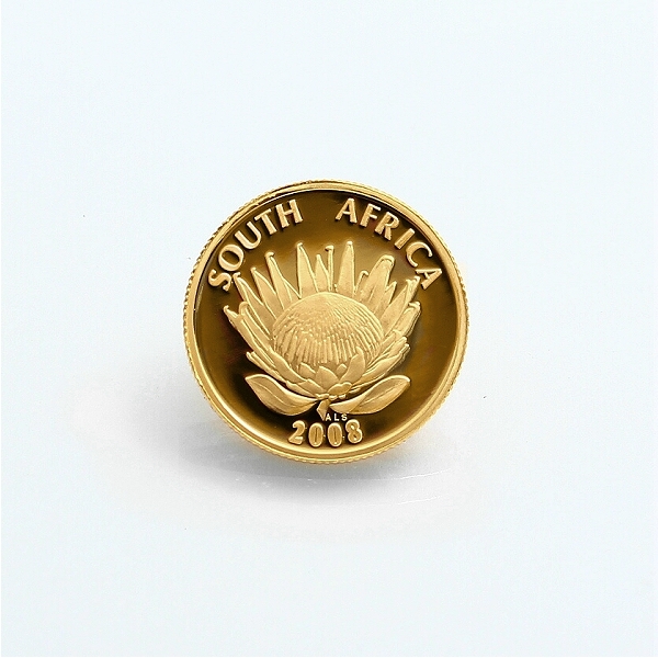 2008 Gold Proof R5 Tenth oz Gandhi Protea Series Graded ob