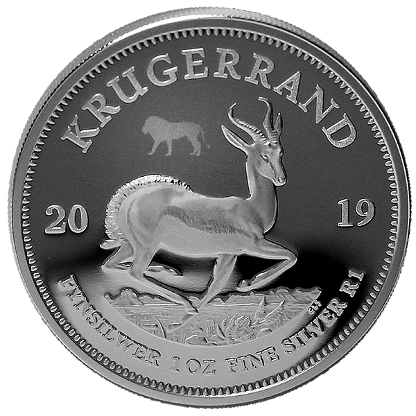 2019 1oz Silver KR Lion Privy Mark and 1oz Silver Lion Combo Set Krugerrand Coin rev