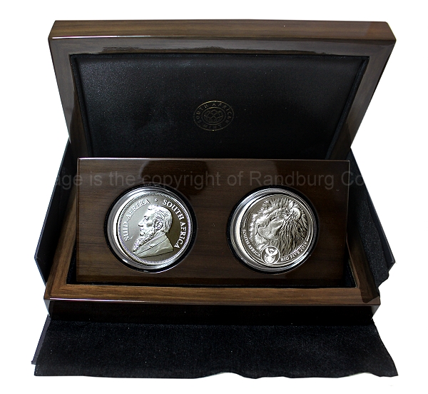 2019 1oz Silver KR Lion Privy Mark and 1oz Silver Lion Combo Set box open ob