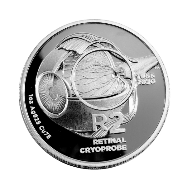 2020 Silver R2 Crown and Tickey Silver Retinal Cryoprobe Proof Coin Set South African Inventions R2 Coin rev b