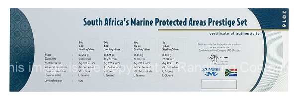 2016 Silver Marine Protected Areas Prestige 4 coin Set cert rev