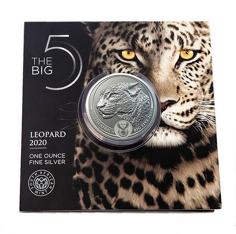 2020 1oz R5 Fine Silver Leopard Brilliant Unc Big Five Series