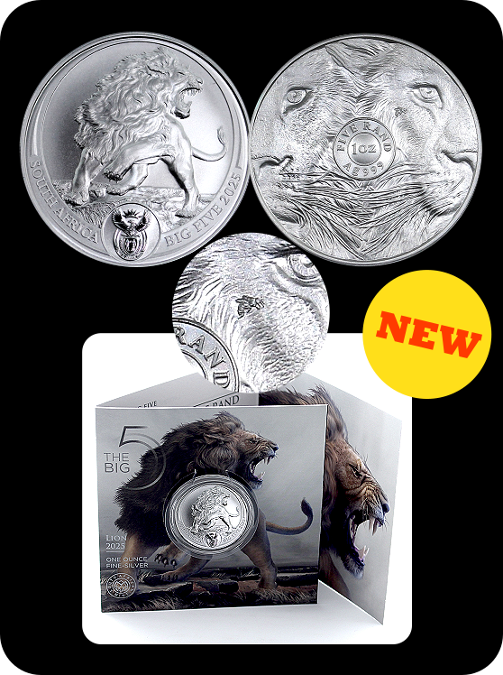 2025 1oz Fine Silver Big Five Brilliant Uncirculated Lion
