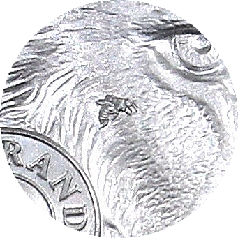 2025 1oz Fine Silver Big Five Brilliant Uncirculated Lion Bee detail