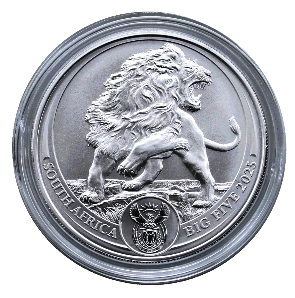 2025 1oz Fine Silver Big Five Brilliant Uncirculated Lion ob