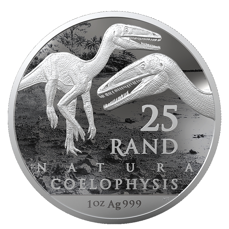 2020 Silver 1oz Brilliant Uncirculated Natura Archosaur Coelophysis Rhodesiensis coin rev