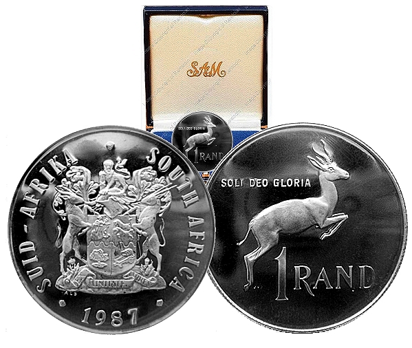 1987 Silver R1 Proof COA composite ob and rev