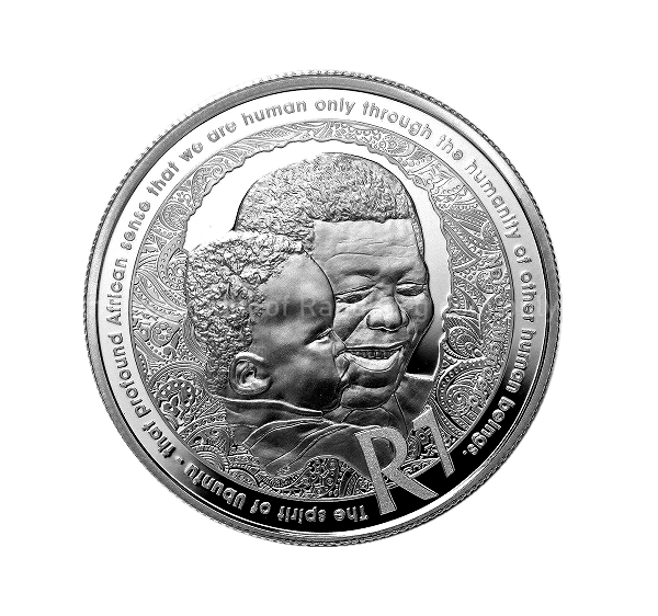 2019 Sterling Silver Proof R1 Life of A Legend Protea coin rev