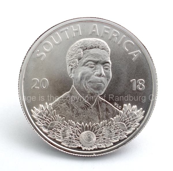 2018 Sterling Silver Uncirculated R1 Life of A Legend Protea coin ob