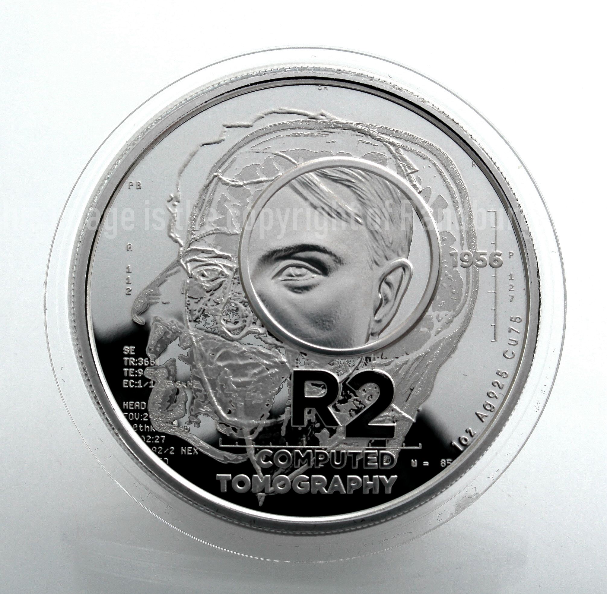2018 Silver R2 Proof Inventions Computed Tomography coin rev
