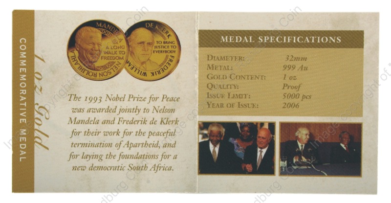 1993_Gold_1oz_MN_Nobel_Laureate_Mandela_De_Klerk_Medal_Certificate